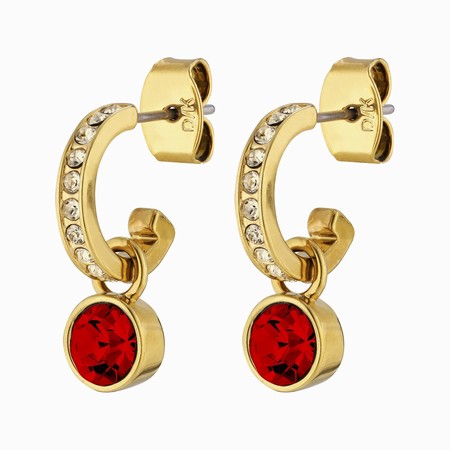 Dyrberg Kern Dessa Gold Earrings - Red